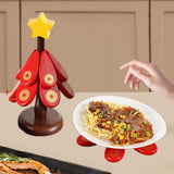 Maxbell 3x Trivets for Hot Dishes Tree Coasters for Plates Mugs New Year Decorations Star