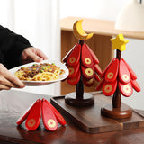 Maxbell 3x Trivets for Hot Dishes Tree Coasters for Plates Mugs New Year Decorations Moon