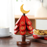 Maxbell 3x Trivets for Hot Dishes Tree Coasters for Plates Mugs New Year Decorations Moon