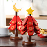 Maxbell 3x Trivets for Hot Dishes Tree Coasters for Plates Mugs New Year Decorations Moon