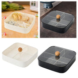 Maxbell Divided Serving Box with Lid Dried Fruits Platter for Chinese New Year Candy White