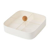 Maxbell Divided Serving Box with Lid Dried Fruits Platter for Chinese New Year Candy White
