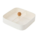 Maxbell Divided Serving Box with Lid Dried Fruits Platter for Chinese New Year Candy White
