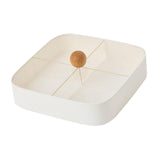 Maxbell Divided Serving Box with Lid Dried Fruits Platter for Chinese New Year Candy White