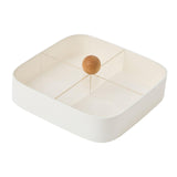 Maxbell Divided Serving Box with Lid Dried Fruits Platter for Chinese New Year Candy White