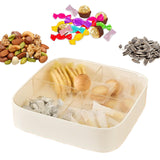 Maxbell Divided Serving Box with Lid Dried Fruits Platter for Chinese New Year Candy White