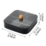 Maxbell Divided Serving Box with Lid Dried Fruits Platter for Chinese New Year Candy Black