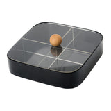 Maxbell Divided Serving Box with Lid Dried Fruits Platter for Chinese New Year Candy Black