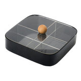 Maxbell Divided Serving Box with Lid Dried Fruits Platter for Chinese New Year Candy Black