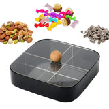 Maxbell Divided Serving Box with Lid Dried Fruits Platter for Chinese New Year Candy Black