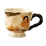 Maxbell Ceramic Coffee Mug Reusable Hand Painted Milk Cup for Wedding Kitchen Office