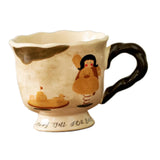 Maxbell Ceramic Coffee Mug Reusable Hand Painted Milk Cup for Wedding Kitchen Office