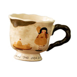Maxbell Ceramic Coffee Mug Reusable Hand Painted Milk Cup for Wedding Kitchen Office