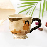 Maxbell Ceramic Coffee Mug Reusable Hand Painted Milk Cup for Wedding Kitchen Office