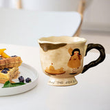 Maxbell Ceramic Coffee Mug Reusable Hand Painted Milk Cup for Wedding Kitchen Office