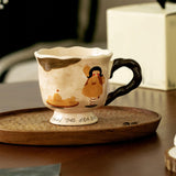 Maxbell Ceramic Coffee Mug Reusable Hand Painted Milk Cup for Wedding Kitchen Office