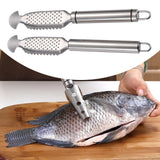 Maxbell Fishes Scale Scraping Tool Ergonomic Handle Manual Fishes Scale Remover for Home Double wire handle