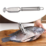 Maxbell Fishes Scale Scraping Tool Ergonomic Handle Manual Fishes Scale Remover for Home Double wire handle