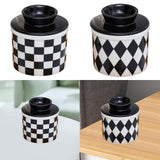 Maxbell Butter Crock Porcelain Kitchen Storage Container for Fresh Spreadable Butter Square Grid