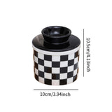 Maxbell Butter Crock Porcelain Kitchen Storage Container for Fresh Spreadable Butter Square Grid