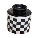 Maxbell Butter Crock Porcelain Kitchen Storage Container for Fresh Spreadable Butter Square Grid