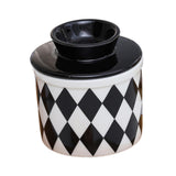 Maxbell Butter Crock Porcelain Kitchen Storage Container for Fresh Spreadable Butter Rhombic Grid