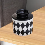 Maxbell Butter Crock Porcelain Kitchen Storage Container for Fresh Spreadable Butter Rhombic Grid