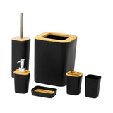 Maxbell 6x Bathroom Accessories Fashion Bath Trash Can for Vanity Home Use Apartment Black