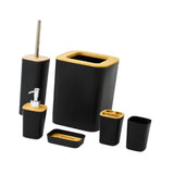 Maxbell 6x Bathroom Accessories Fashion Bath Trash Can for Vanity Home Use Apartment Black