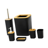 Maxbell 6x Bathroom Accessories Fashion Bath Trash Can for Vanity Home Use Apartment Black