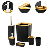 Maxbell 6x Bathroom Accessories Fashion Bath Trash Can for Vanity Home Use Apartment Black