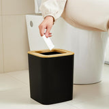 Maxbell 6x Bathroom Accessories Fashion Bath Trash Can for Vanity Home Use Apartment Black