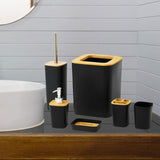 Maxbell 6x Bathroom Accessories Fashion Bath Trash Can for Vanity Home Use Apartment Black