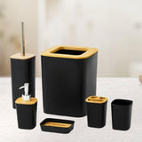 Maxbell 6x Bathroom Accessories Fashion Bath Trash Can for Vanity Home Use Apartment Black