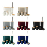 Maxbell 6Pcs Bathroom Accessories Portable Toilet Brush for Dorm Household Farmhouse White