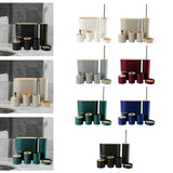 Maxbell 6Pcs Bathroom Accessories Portable Toilet Brush for Dorm Household Farmhouse White