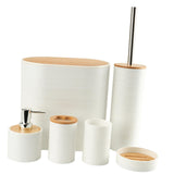 Maxbell 6Pcs Bathroom Accessories Portable Toilet Brush for Dorm Household Farmhouse White