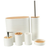 Maxbell 6Pcs Bathroom Accessories Portable Toilet Brush for Dorm Household Farmhouse White