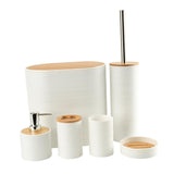 Maxbell 6Pcs Bathroom Accessories Portable Toilet Brush for Dorm Household Farmhouse White