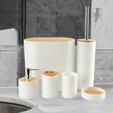 Maxbell 6Pcs Bathroom Accessories Portable Toilet Brush for Dorm Household Farmhouse White