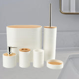 Maxbell 6Pcs Bathroom Accessories Portable Toilet Brush for Dorm Household Farmhouse White
