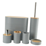 Maxbell 6Pcs Bathroom Accessories Portable Toilet Brush for Dorm Household Farmhouse Gray