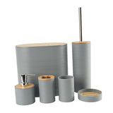 Maxbell 6Pcs Bathroom Accessories Portable Toilet Brush for Dorm Household Farmhouse Gray