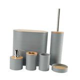 Maxbell 6Pcs Bathroom Accessories Portable Toilet Brush for Dorm Household Farmhouse Gray