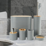 Maxbell 6Pcs Bathroom Accessories Portable Toilet Brush for Dorm Household Farmhouse Gray