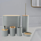 Maxbell 6Pcs Bathroom Accessories Portable Toilet Brush for Dorm Household Farmhouse Gray