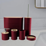 Maxbell 6Pcs Bathroom Accessories Portable Toilet Brush for Dorm Household Farmhouse Red