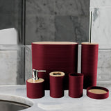 Maxbell 6Pcs Bathroom Accessories Portable Toilet Brush for Dorm Household Farmhouse Red