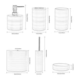 Maxbell 6Pcs Bathroom Accessories Portable Toilet Brush for Dorm Household Farmhouse Red