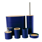 Maxbell 6Pcs Bathroom Accessories Portable Toilet Brush for Dorm Household Farmhouse Blue